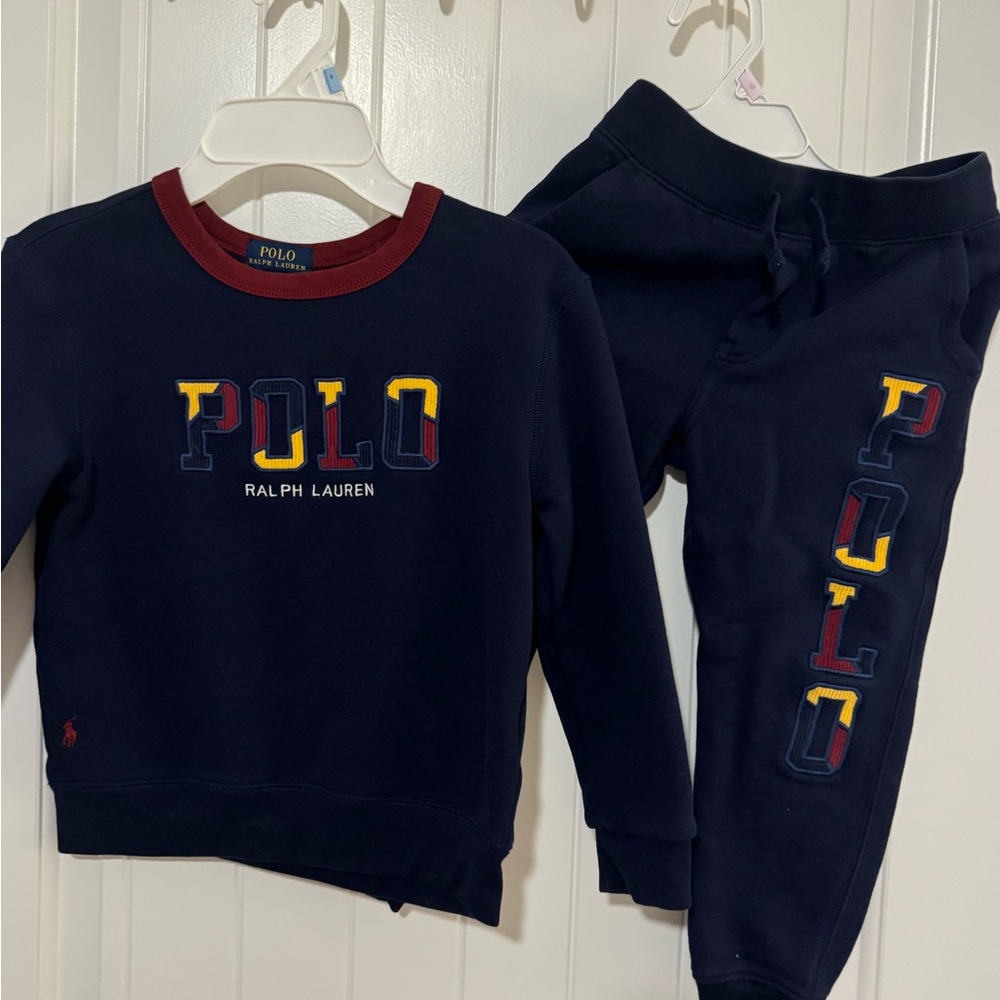 Unisex Polo Ralph Lauren Toddler Navy Sweatshirt and Joggers Set